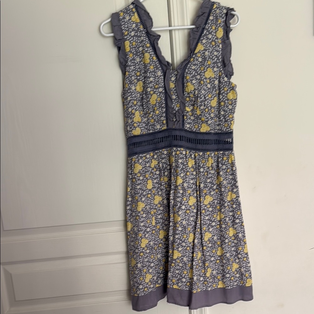 Disney Blue and Gold Sleeveless V-Neck Sundress